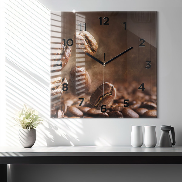 Square wall clock Coffee beans