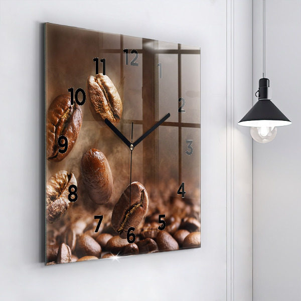 Square wall clock Coffee beans