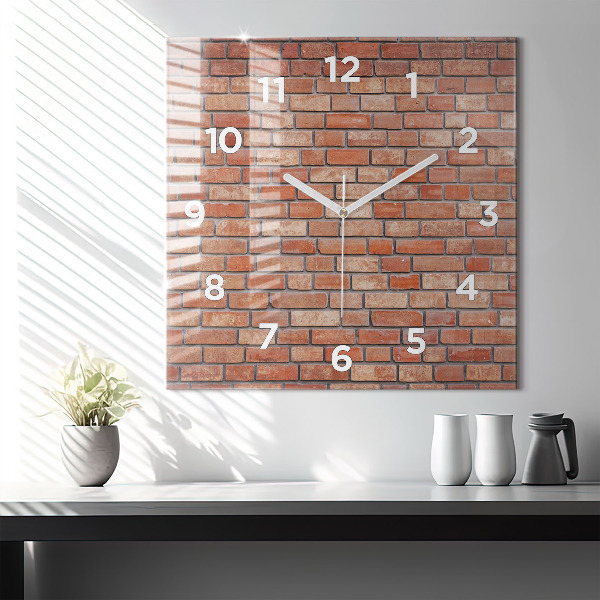Square wall clock Brick wall