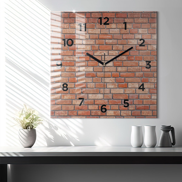 Square wall clock Brick wall
