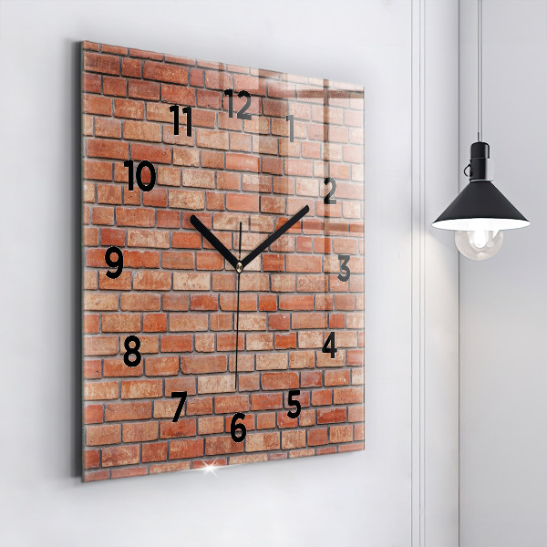 Square wall clock Brick wall