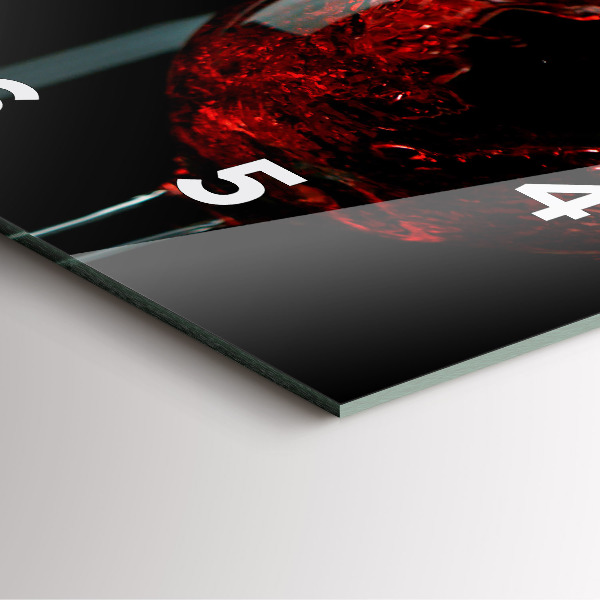 Square wall clock A bottle of wine