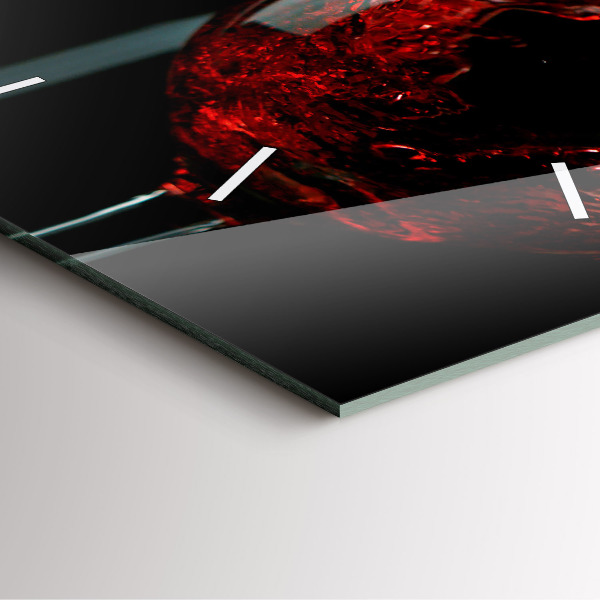 Square wall clock A bottle of wine