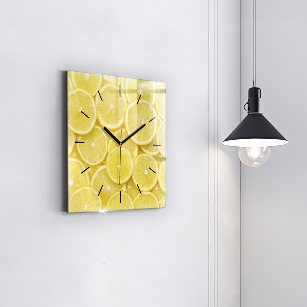 Square wall clock Lemon slices