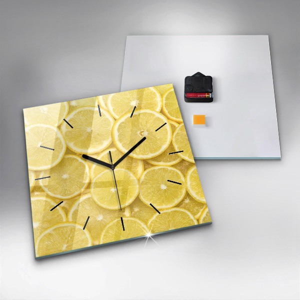 Square wall clock Lemon slices
