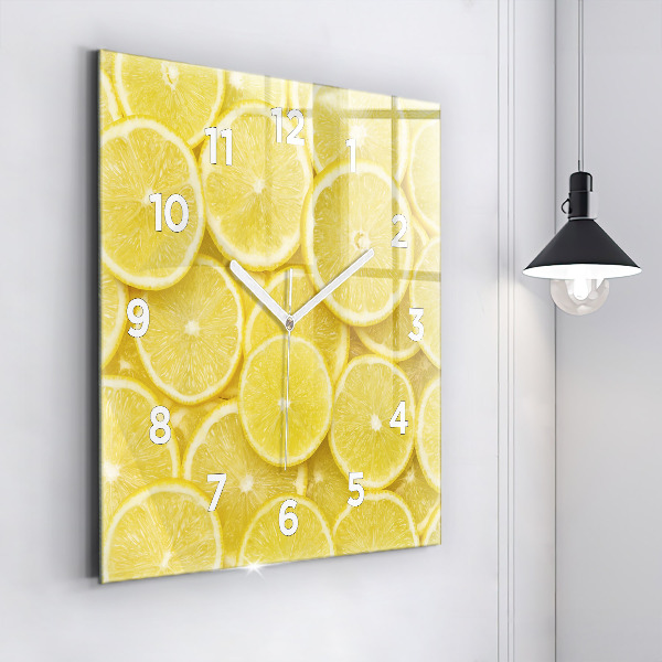 Square wall clock Lemon slices