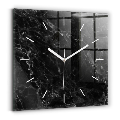 Square wall clock Dark marble