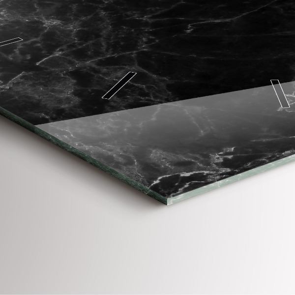 Square wall clock Dark marble