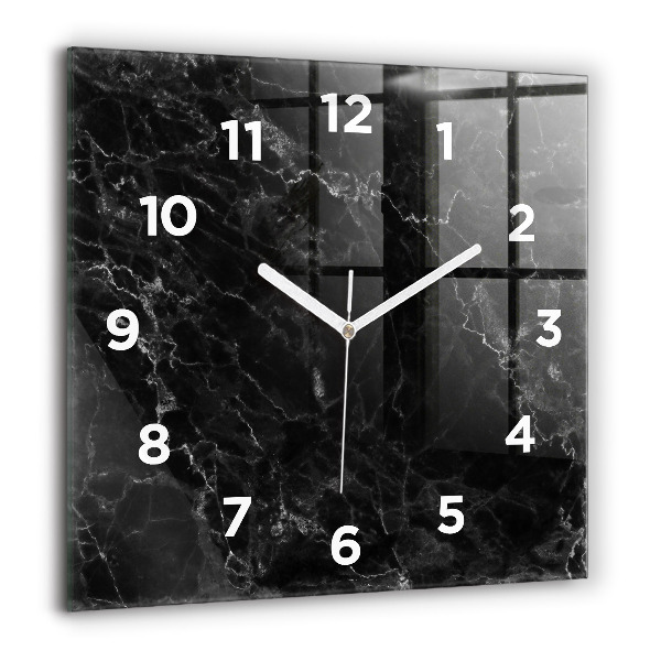 Square wall clock Dark marble
