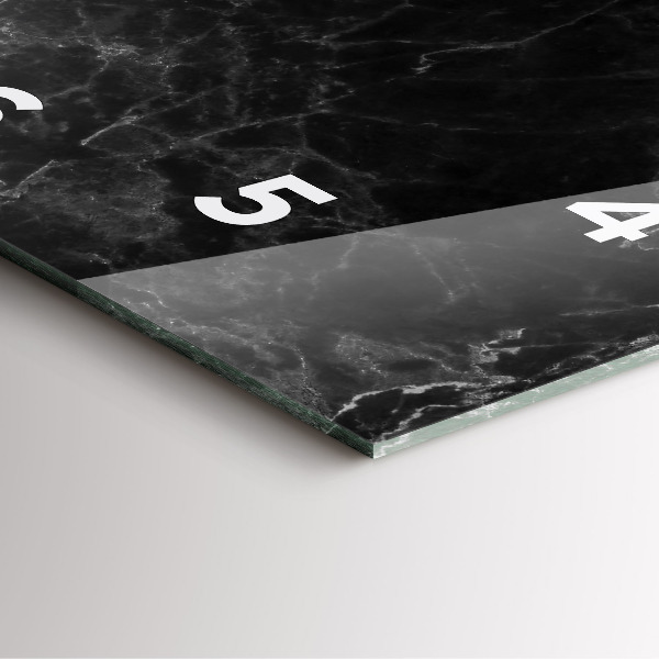 Square wall clock Dark marble