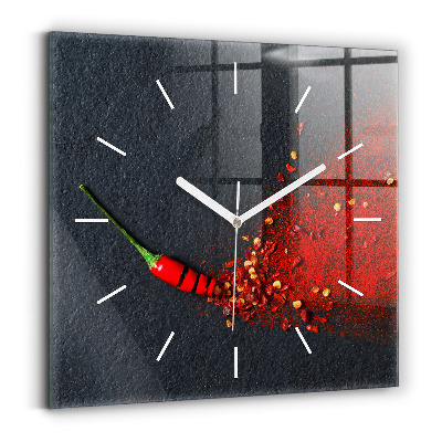 Square wall clock Red pepper seasoning