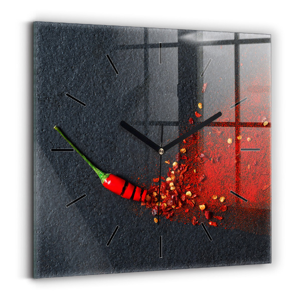 Square wall clock Red pepper seasoning