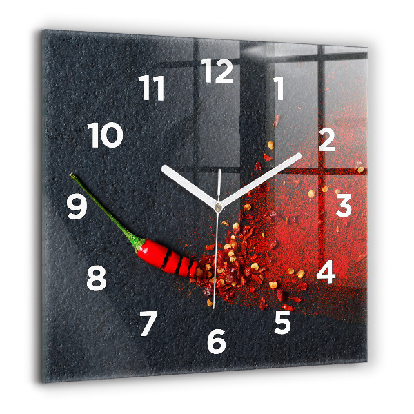 Square wall clock Red pepper seasoning