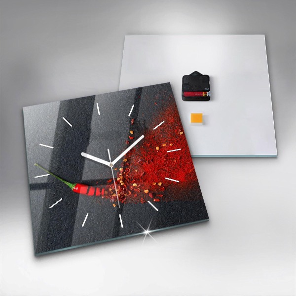 Square wall clock Red pepper seasoning