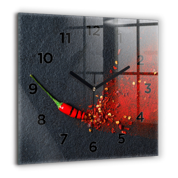 Square wall clock Red pepper seasoning