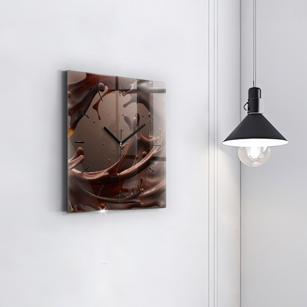 Square wall clock Cocoa waves