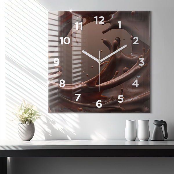 Square wall clock Cocoa waves