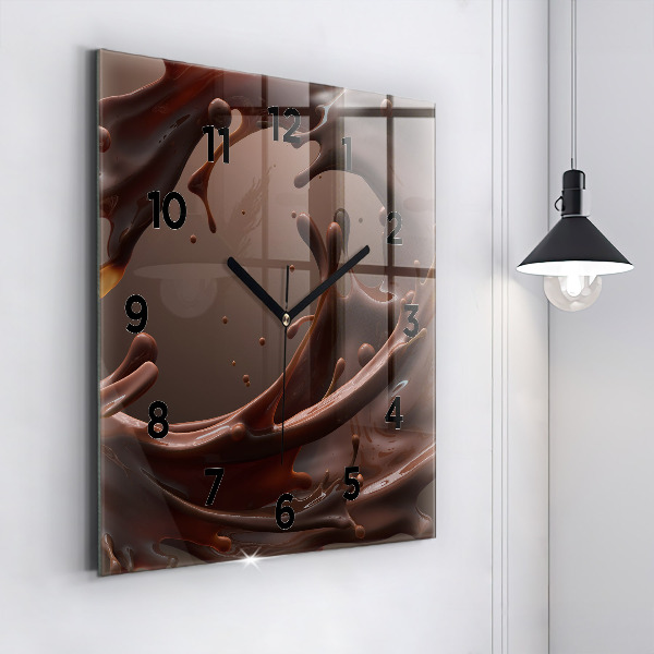 Square wall clock Cocoa waves
