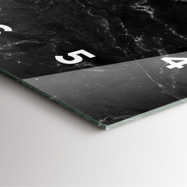 Square wall clock Black marble