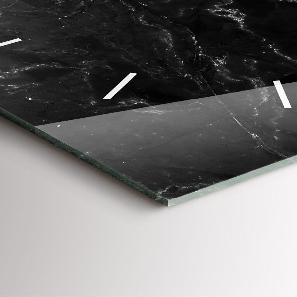 Square wall clock Black marble