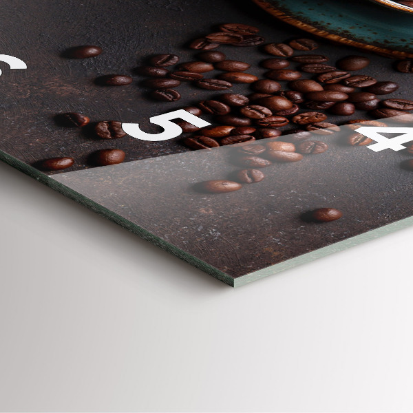 Square wall clock A cup of coffee