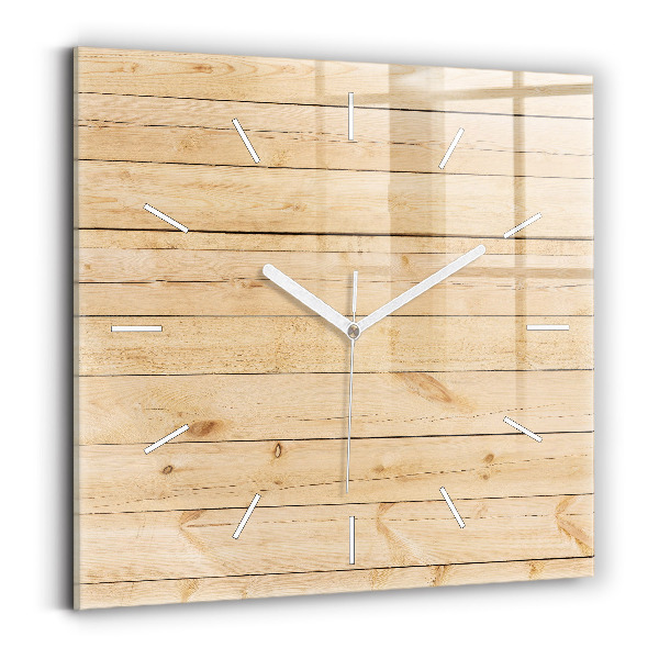 Square wall clock Wooden boards