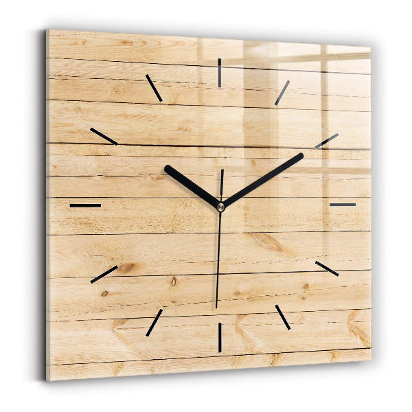 Square wall clock Wooden boards