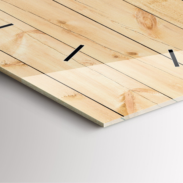 Square wall clock Wooden boards