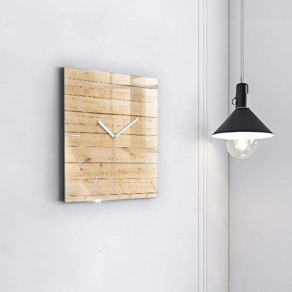 Square wall clock Wooden boards