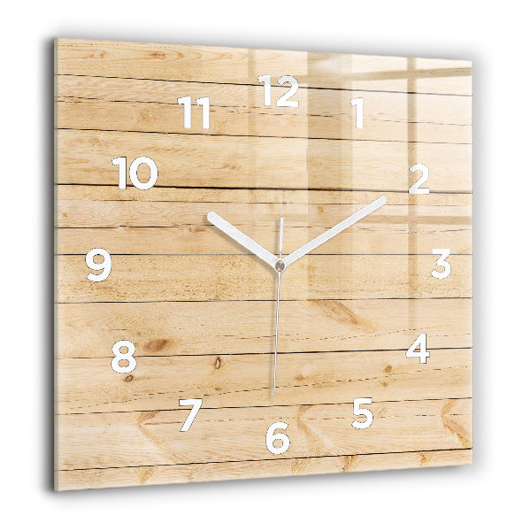 Square wall clock Wooden boards