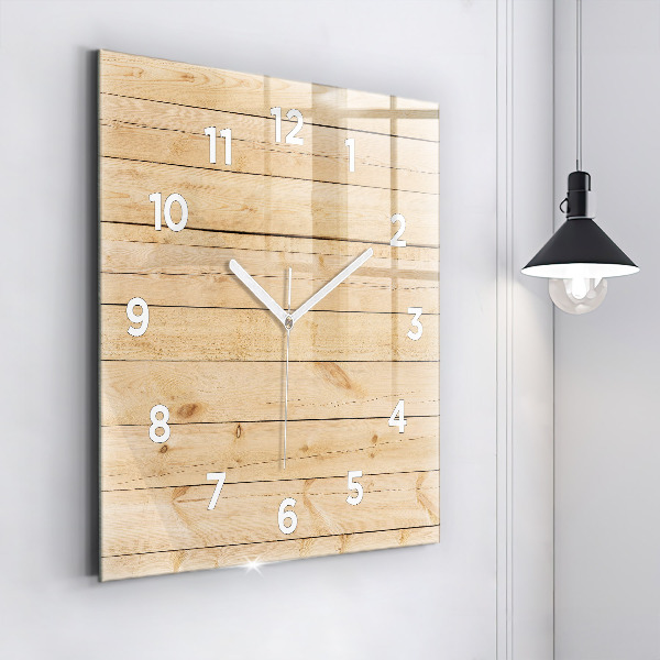 Square wall clock Wooden boards