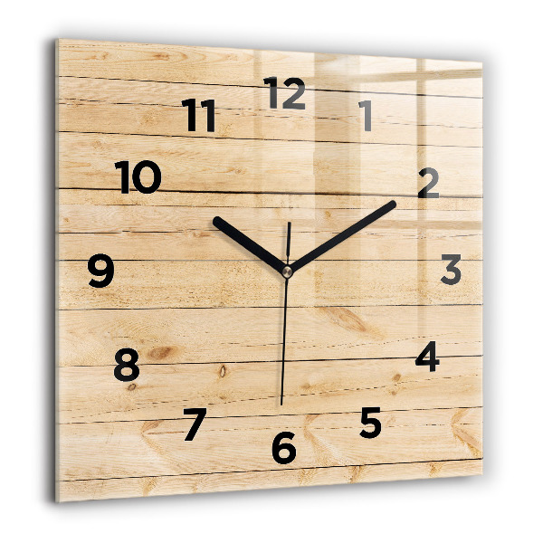 Square wall clock Wooden boards