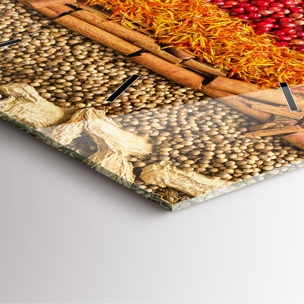 Square wall clock Rows of spices