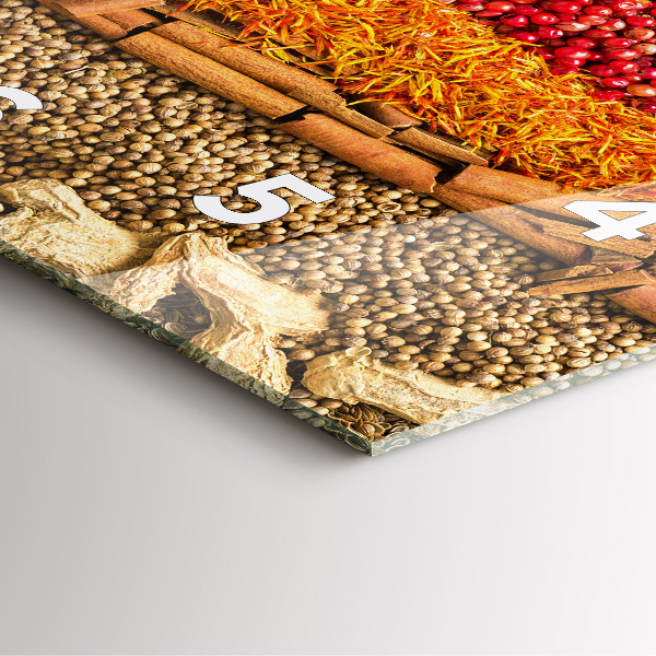 Square wall clock Rows of spices