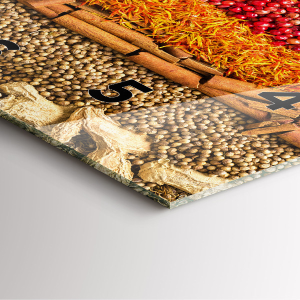Square wall clock Rows of spices