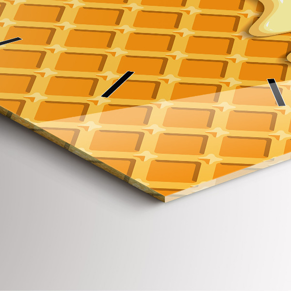 Square wall clock Waffle and ice cream