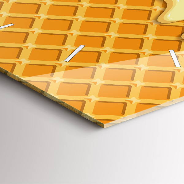 Square wall clock Waffle and ice cream