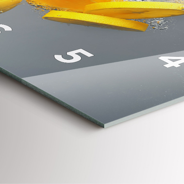 Square wall clock Citrus in water