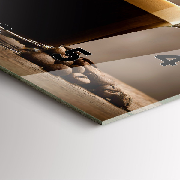 Square wall clock A cup of coffee