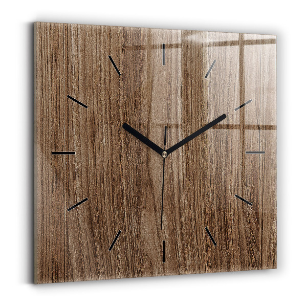Square wall clock Dark wood