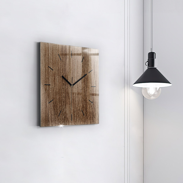 Square wall clock Dark wood