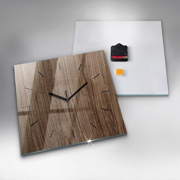 Square wall clock Dark wood