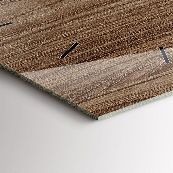 Square wall clock Dark wood