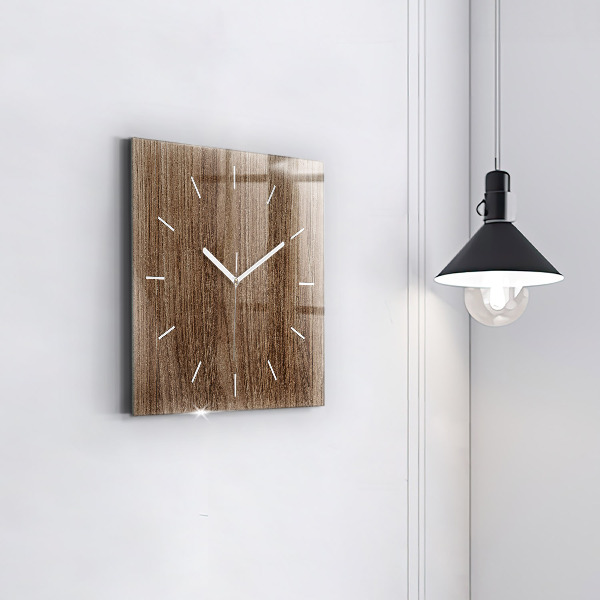 Square wall clock Dark wood