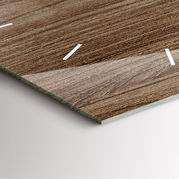 Square wall clock Dark wood