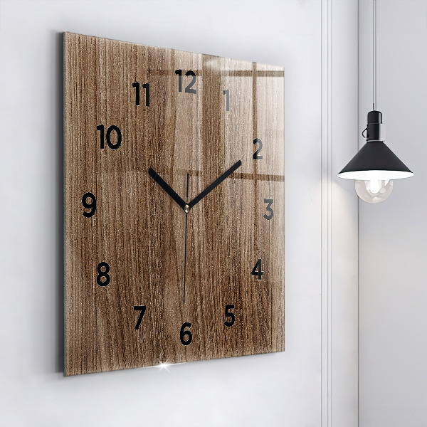 Square wall clock Dark wood