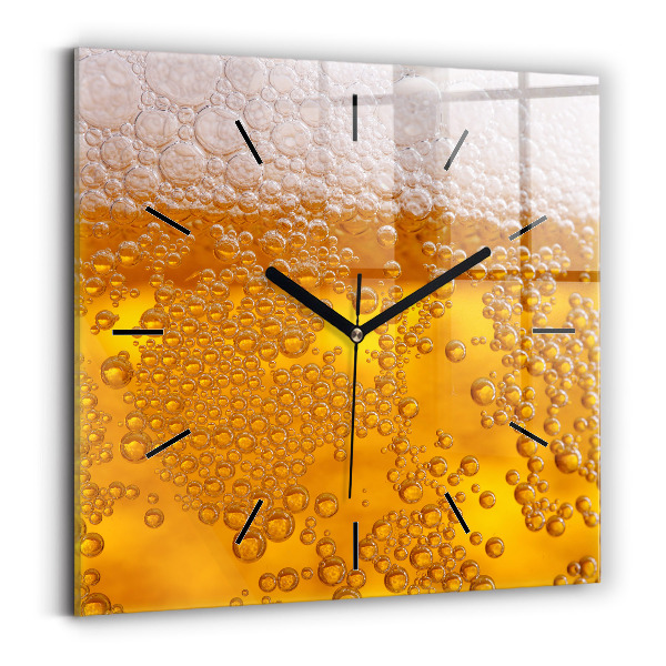 Square wall clock Beer with foam