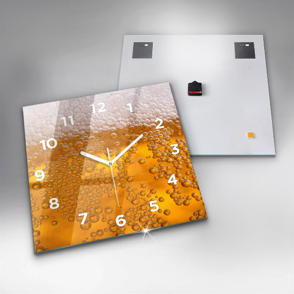 Square wall clock Beer with foam