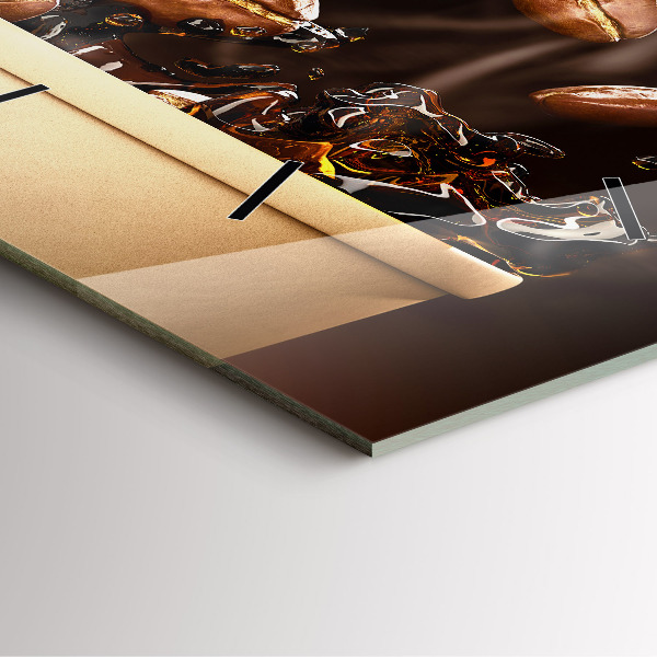 Square wall clock Hot coffee