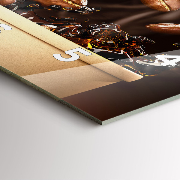 Square wall clock Hot coffee